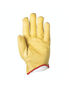 Premium Quality Cowhide Grain Leather <b>Driver</b> Work <b>Gloves</b> Thick Fleece Lining Industrial Protection Anti-cold Durable Anti-Static - Product Image 1