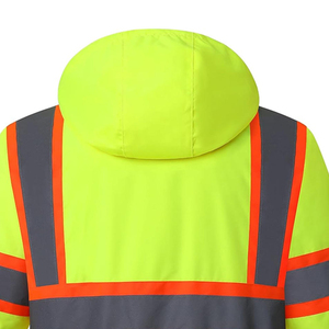 Men's Lightweight Breathable <b>SoftShell</b> Reflective Hi Vis ANSI Class 2 Workplace Safety <b>Jacket</b> Waterproof Cotton for Winter Logo - Product Image 4