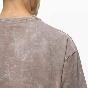 Camiseta 100% algodón, corte boxy, lavado ácido, informal, extragrande para hombre, camiseta 100% algodón, camiseta lisa personalizable. - Product Image 6