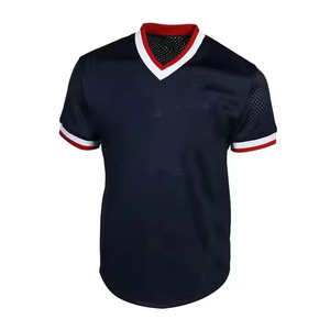 Top Quality <b>Baseball</b> Jersey Pullover V-Neck Quick Dry Breathable Knitted Solid Mesh Sublimated Print Plus Size Softball Jersey - Product Image 2