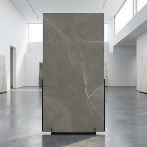 Carreaux de dalle en porcelaine brillante gris Santona Aramani 1600x3200mm pierre frittée pour grandes dalles extérieures - Product Image 4
