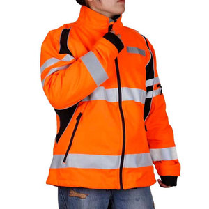 Men's High Visibility Class 3 Waterproof Polyester Rip-Stop Work Jacket Reflective <b>Strips</b> Zipper Closure CE Certified Needle - Product Image 2