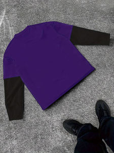 T-shirt à manches longues à col rond avec logo personnalisé, imprimé graphique surdimensionné, en coton, streetwear, tee-shirt tendance pour hommes - Product Image 2