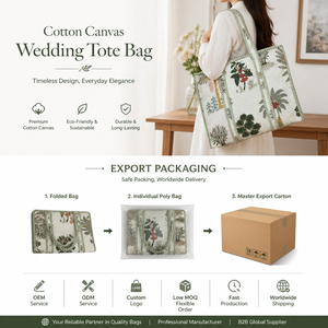 EcoDari Quilted Cotton Canvas Boho Tote <b>Bag</b> Striped Large Capacity Off-<b>White</b> Travel Shoulder Handbag Women Daily Use Maharashtra - Product Image 4