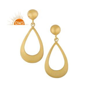 Pendientes de Lágrima de Plata de Ley con Baño de Oro de 18K, Diseño de Joyería Fina, Fabricante - Product Image 2