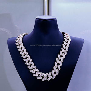 925 Sterling Silver Men 20mm Baguette Cuban Link <b>Chain</b> Iced Hip Hop Style Miami <b>Rapper</b> Jewelry Moissanite Certified - Product Image 1