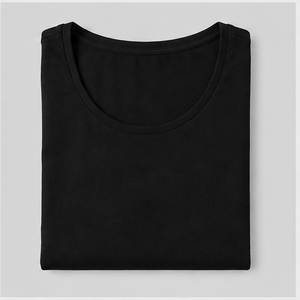 <b>Womens</b> <b>Black</b> Scoop Neck Cap Sleeve Slim Fit Plain T <b>Shirt</b> WTS-0012 - Product Image 6