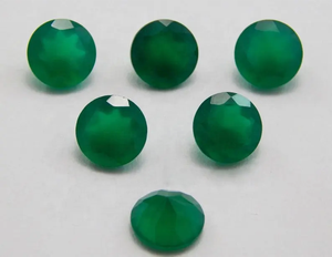 Joyería de piedras preciosas pulidas sueltas de corte brillante redondo facetado de ónix verde Natural de 10mm en línea de fabricante verificado - Product Image 1