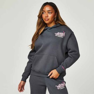 Ensemble survêtement molletonné épais personnalisé OEM pour homme : sweat à capuche oversize imprimé et délavé à l'acide avec pantalon de jogging – Vente en gros - Product Image 2