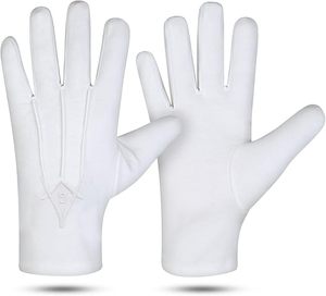 Gants brodés avec le symbole du carré et de la compas de la franc-maçonnerie, 100% coton, grande taille, 2 paires, type de tissu : 100% coton - Product Image 2