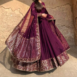 Apparel & <b>Accessories</b> Ethnic Clothing Anarkali Gown for Specials Occasion Georgette Gown for Bridal and Girl Wear - Product Image 1