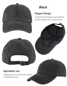 Gorra de Béisbol Clásica Ajustable Unisex de 6 Paneles, Gorro de Algodón de Color Sólido con Visera Curva para Uso Casual - Product Image 2