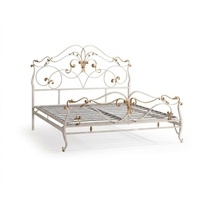 Lit de luxe réglable en fer forgé de style victorien, fait main, noir antique, pour chambre à coucher, hôtel ou maison