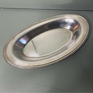 Customizable Metal Oval <b>Plate</b> With Custom Brass Border Design Dish Serving Deep <b>Plate</b> Restaurant Supplies Tabletop Serveware - Product Image 2