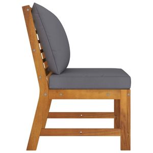 โซฟาไม้เนื้อแข็งอะคาเซียสีเทาเข้ม เก้าอี้ขนาดกลาง ทนทาน - Product Image 3