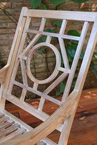 Chaise à bascule circulaire en teck massif pour hôtel et usage extérieur, mobilier de jardin moderne - Product Image 6