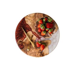 Kiswah Craft Resin Round Chopping Block with Wood <b>Knife</b> Handle Dishwasher <b>Safe</b> - Product Image 2