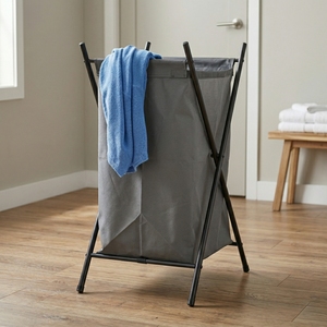 Cesto de Ropa Plegable de Acero de Diseño Moderno para el Hogar, Organizador de Bolsas - 1 Unidad - Product Image 1