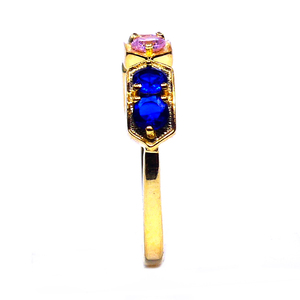 Party Wear 925 Sterling Silver Gold Plated Jewelry Multi Color Topaz Gemstone Women Wear Classic <b>Ring</b> - Product Image 6