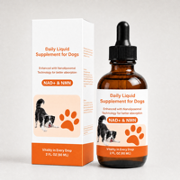 Waylemo NAD+ pour chiens avec supplément liquide NMN, nanoplasmique, anti-âge, énergie cellulaire, boost de vitalité quotidienne, 60 ml