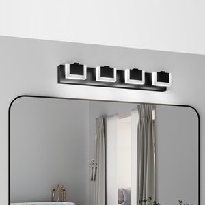 Modern 4-<b>Light</b> LED Bathroom Vanity <b>Light</b> Black Wall <b>Light</b> Fixture with <b>up</b> & Down Lighting 6000K for Bathroom Over <b>Mirror</b> - Product Image 2