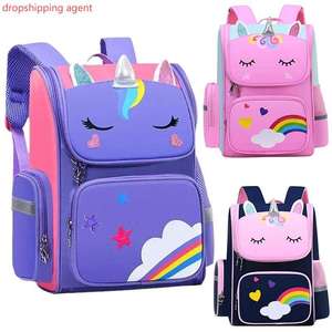Pink Unicorn <b>Cartoon</b> <b>Backpack</b> for Girls 15 Inches Waterproof Softback with Zipper Closure Fashion School Bag - Product Image 6