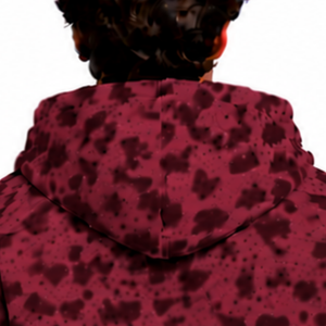 Burgundy <b>Leopard</b> <b>Print</b> Hoodie Heavyweight Oversized Pullover <b>Sweatshirt</b> Soft Fleece Drawstring Hood Kangaroo Pocket Casual - Product Image 6