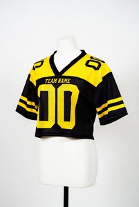 Oversized Football Jersey 100 Percent Polyester <b>Mesh</b> <b>Short</b> V-neck Neck Graphic Print Drop Shoulder Customizable Sportswear - Product Image 1