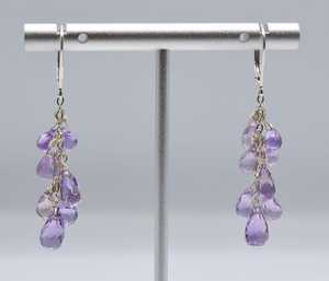 Dainty Amethyst Briolette <b>Earrings</b> Light Purple Gemstone Sterling Silver <b>Gold</b> Plated Third Party Certified Handmade Gift for Her - Product Image 2