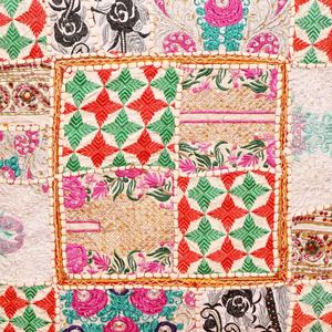 Patchwork Boho Floor Cojines Funda de cojín decorativa Sari Patchwork Cojín - Product Image 4