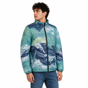 Chaquetas Acolchadas Estampadas para Hombre, Cortavientos, Ropa de Invierno, Cierre de Cremallera, Estilo Casual, Cuello Alto, Ropa Personalizada al por Mayor, OEM, B2B - Product Image 3