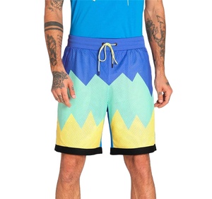 Pantalones Cortos de Baloncesto de Malla Sublimada para Hombre, Estilo Urbano, Ropa Deportiva Personalizada para Gimnasio, 100% Poliéster, Transpirable e Impermeable, ¡Gran Oferta! - Product Image 4