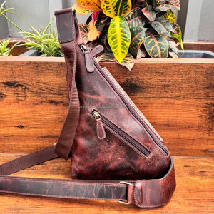 Bolso de pecho de un solo hombro de cuero con pelo artesanal más vendido para bolsos cruzados de cuero de vaca occidental Unisex - Product Image 4