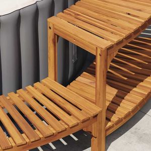 Ensemble de jardin pour jacuzzi demi-rond marron 107,09 x 47,24 x 21,85 po - Product Image 4