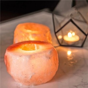 Candelero de Cristal de Sal del Himalaya Natural, Mineral Refinado, Decorativo para Mesa, Portavelas, Botella Comestible - Product Image 1