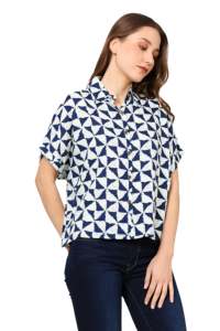 Conjunto de Mujer con Estampado Geométrico, Corte Regular, Estilo Casual, Ligero, Cómodo, Ropa de Moda Diaria, Rayón, Botones - Product Image 3