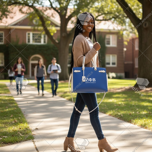 Bolso Tote Zeta Phi Beta Listo para Enviar, Maletín de Cuero PU Premium para Mujer, Bolso de Hombro para Trabajo, Bolso de Mano para Portátil de Hermandad - Product Image 4