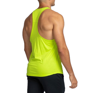 Men's <b>Neon</b> Green Knitted Tank <b>Top</b> O-Neck Solid Color Quick Dry Casual Wear - Product Image 4