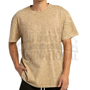 เสื้อยืดผู้ชายสไตล์ลำลอง ผ้าฝ้าย 100% ทรงปกติ ล้างสีแบบแอซิดวอช พร้อมคุณสมบัติป้องกันรอยยับและระบายอากาศได้ดี - Product Image 4