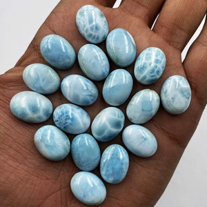 Lot de pierres précieuses en larimar naturel ovales cabochon, 3-15 mm, pierres précieuses en larimar de bonne qualité pour la fabrication de bijoux faits à la main - Product Image 6