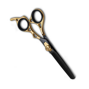 Fancy Handle Razor Edge Sharp Blade Tip Stainless Steel Hair <b>Thinning</b> Scissors Double Finger Rests Stainless Steel Handle - Product Image 5