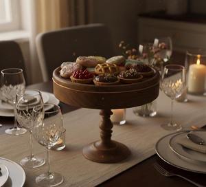 Soporte para pasteles especial para Eid, bandeja para postres, bandeja para servir, estilo rústico vintage, artesanía hecha a mano, utensilios de cocina, centro de mesa para comedor - Product Image 2