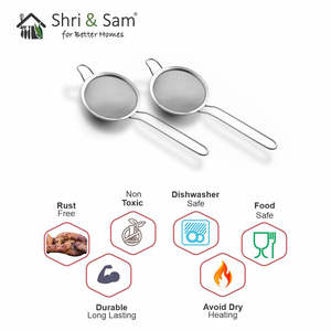 Juego de 2 coladores de acero inoxidable esenciales de 8 cm, juego de herramientas de cocina - Product Image 1