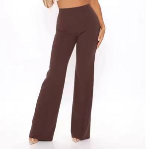 Pantalones de Vestir de Cintura Alta para Mujer, Diseño de Crepé con Cierre Oculto en la Parte Trasera, Pantalones Casuales - Product Image 2