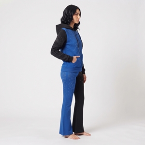 Conjunto de 2 Piezas de Algodón para Mujer, Diseño Personalizado, Invierno, con Pedrería, Dos Tonos, Sudadera y Pantalones, Ropa Casual Transpirable - Product Image 6