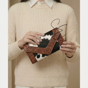 Bolso de mano de cuero repujado estilo vaquero vintage de verano 2026, de moda occidental - Product Image 4