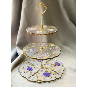 Support à gâteau de mariage rond en résine de luxe, meilleur prix, nouveaux designs magnifiques, style personnalisé, pour la décoration de gâteaux. - Product Image 3