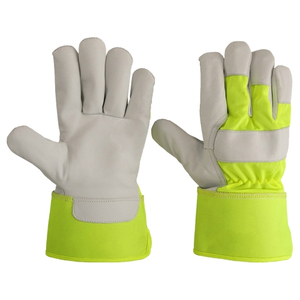 Premium Fluorescent Canadian Rigger Safety Work <b>Gloves</b> Cowhide Grain Industrial Leather Comfortable Working <b>Gloves</b> - Product Image 2
