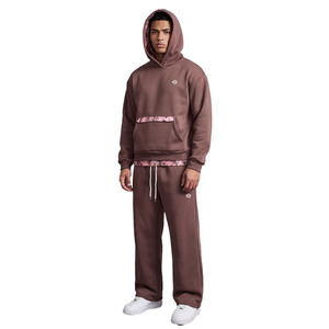 Ensembles de sweats à capuche personnalisés 100 % coton imprimés, doublés polaire camouflage, pour hommes, vente en gros, fournisseur de streetwear à épaules tombantes - Product Image 1