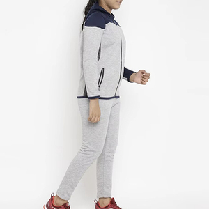 Ensemble de jogging décontracté à capuche de qualité supérieure pour adultes |   Ensemble de survêtement bleu marine contrastant pour l'entraînement et les activités sportives - Product Image 6